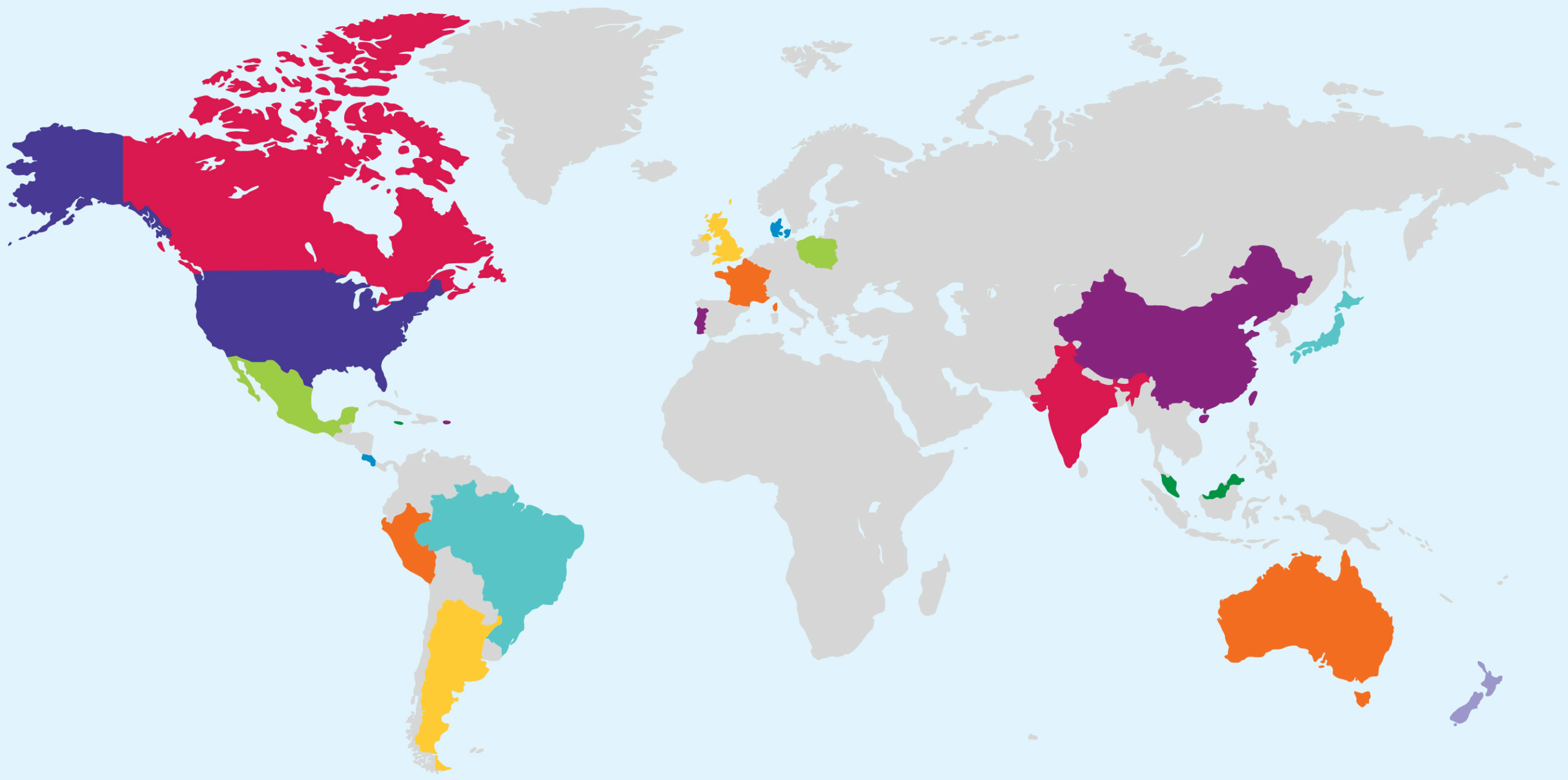 TechTerra Education's STEM and STEAM map of global customers