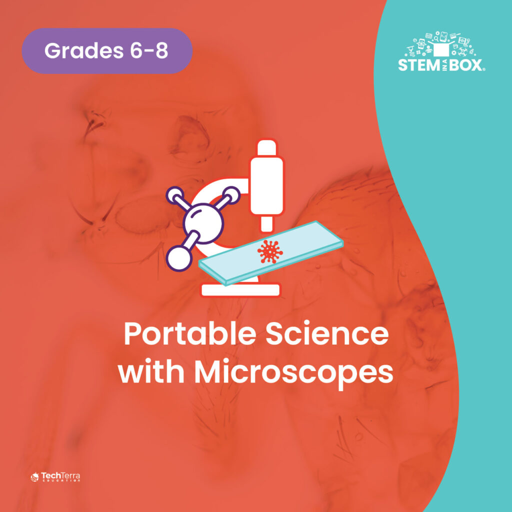 Portable Science with Microscopes STEM and STEAM for students in grades 6th, 7th and 8th