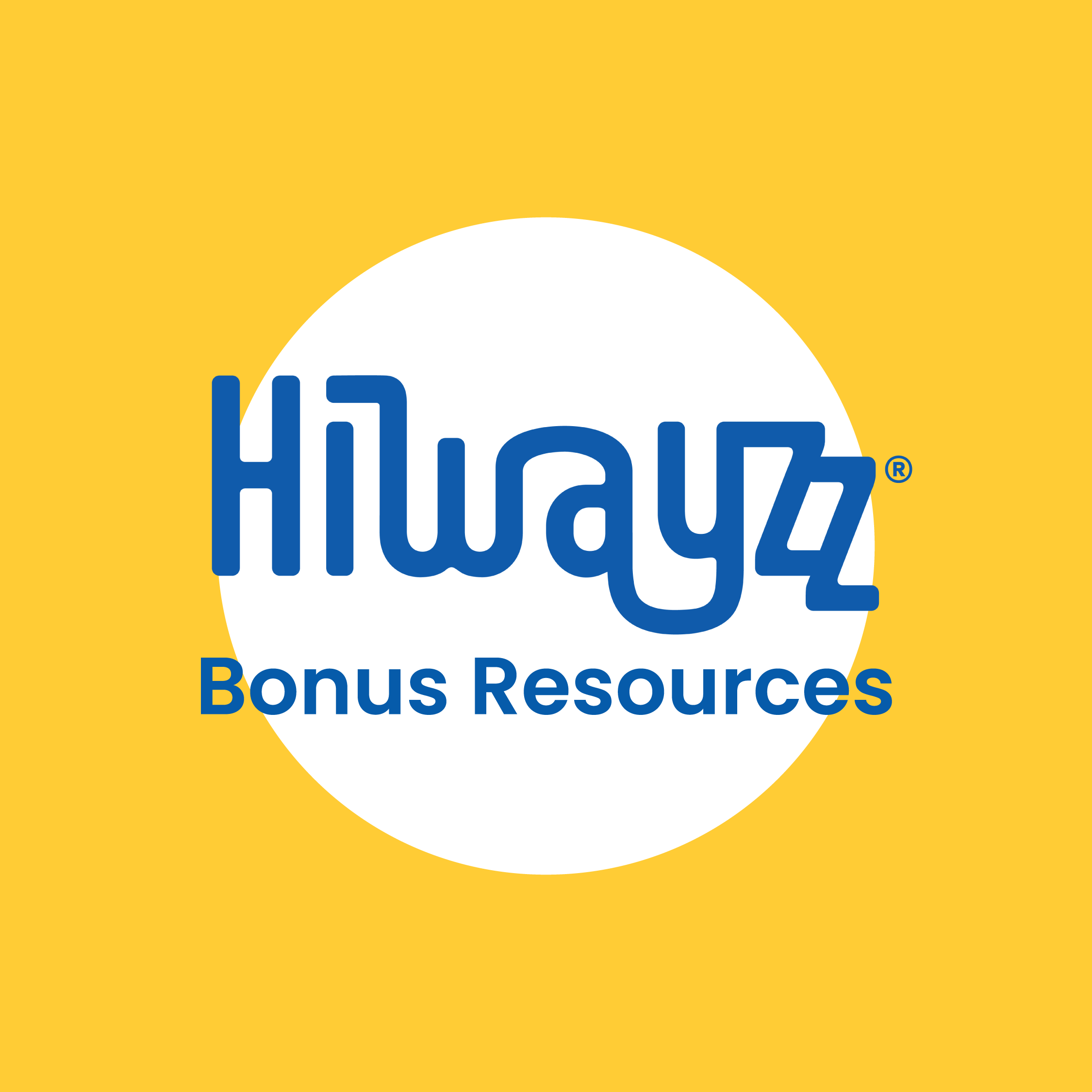 Yellow square with text: Hiwayzz Bonus Resources