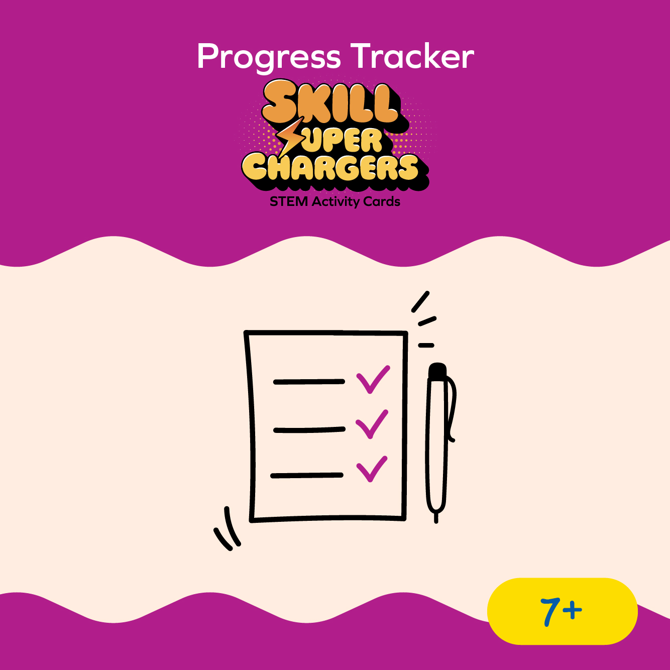 Skill super chargers ​STEM activity cards progress tracker