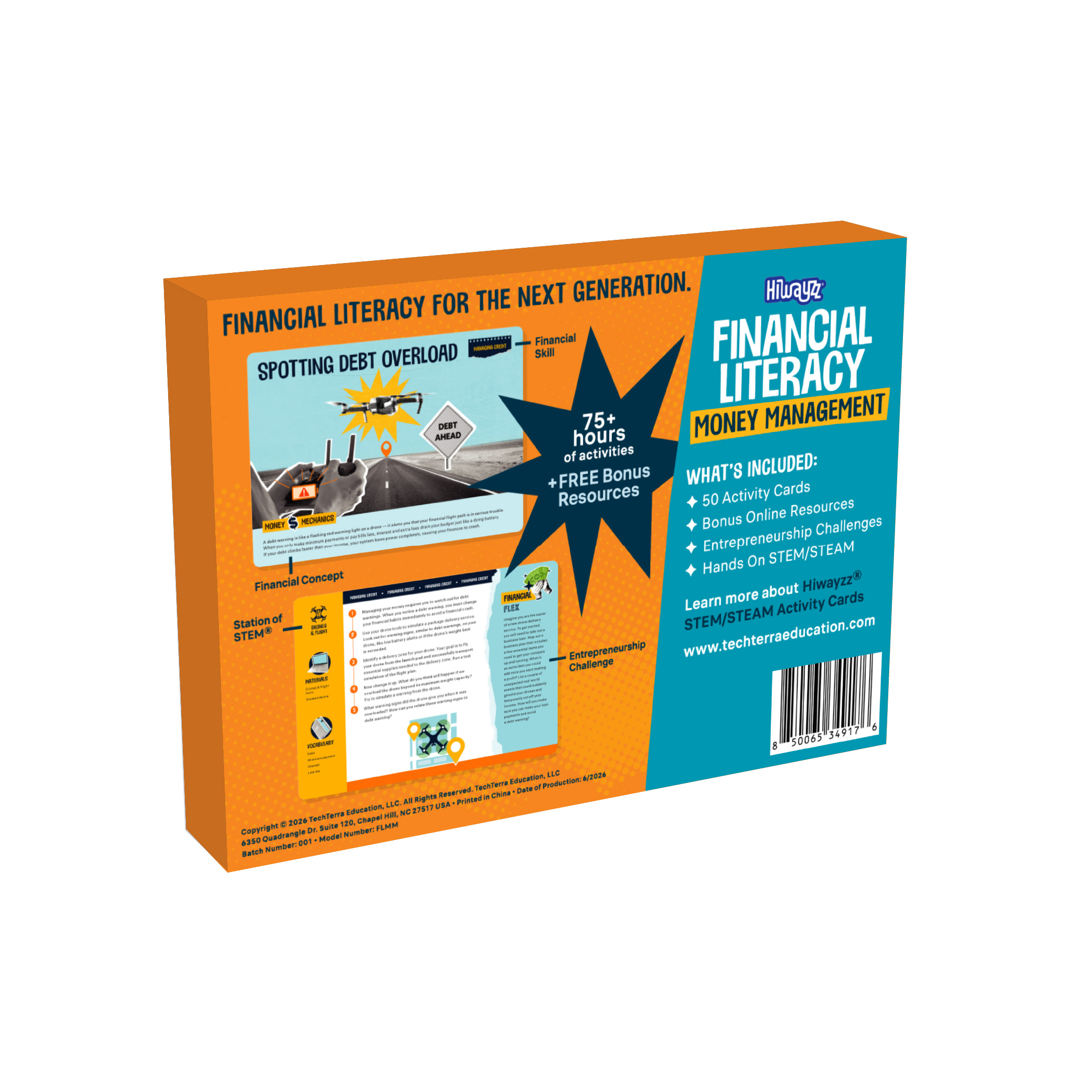 Back side of box of Financial Literacy: Money Management STEM / STEAM Activity Cards