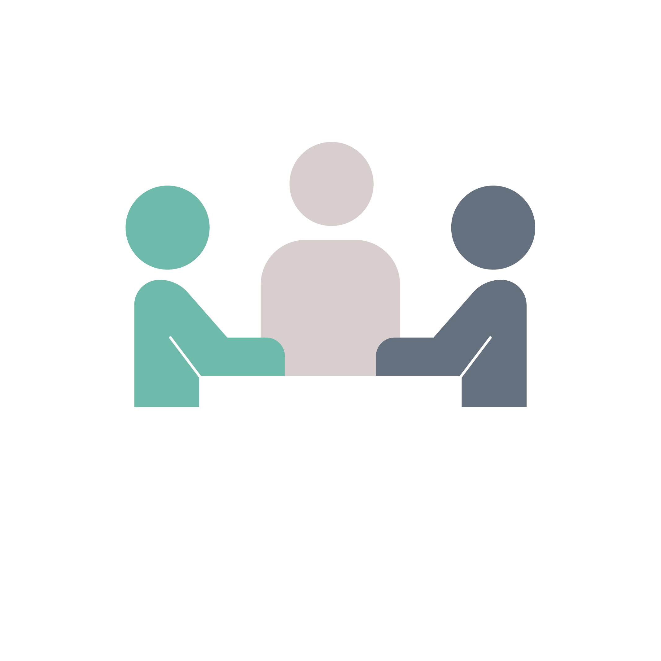 Three people seated around a table, representing educator and student panels
