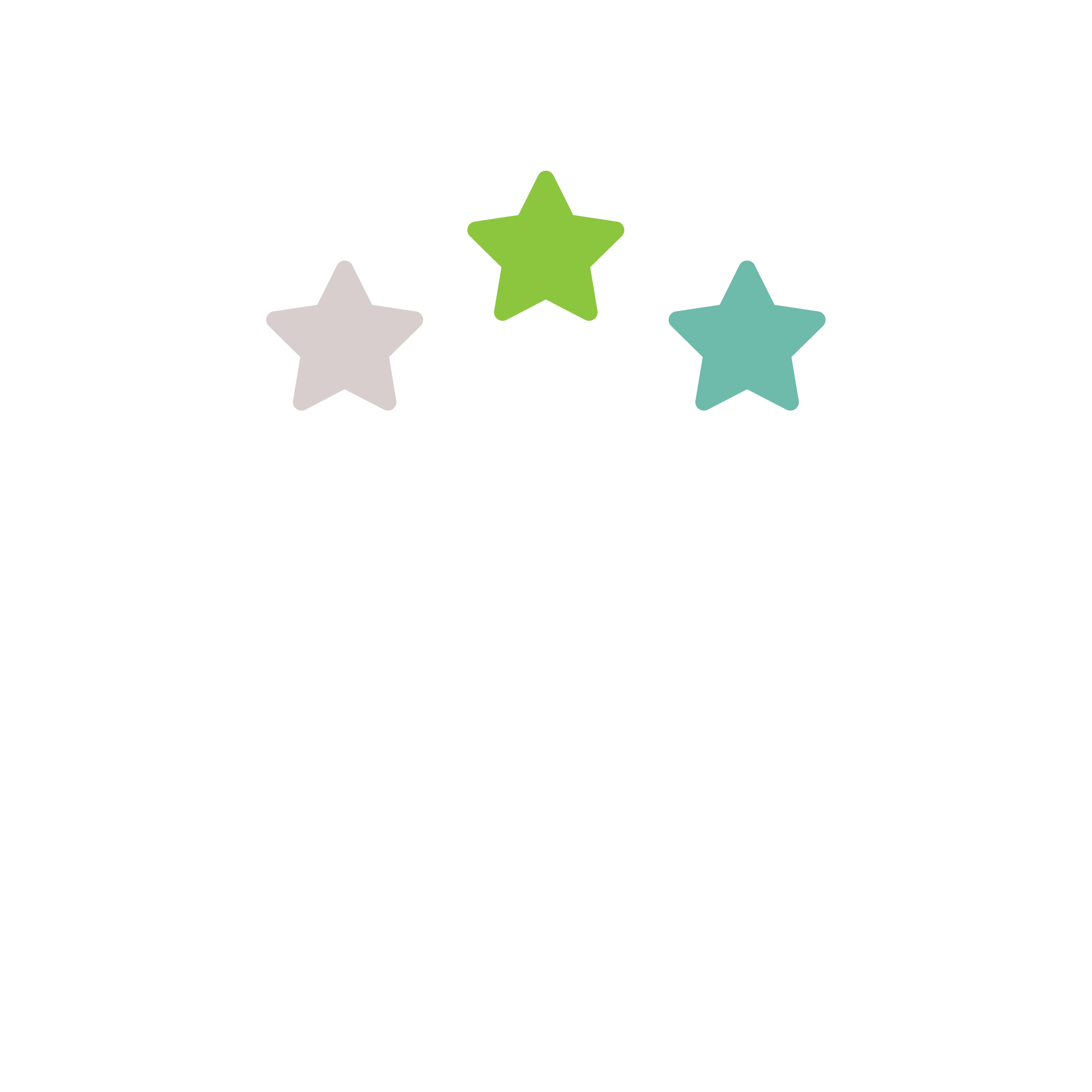 Rating gauge icon with three stars, representing learning product evaluation
