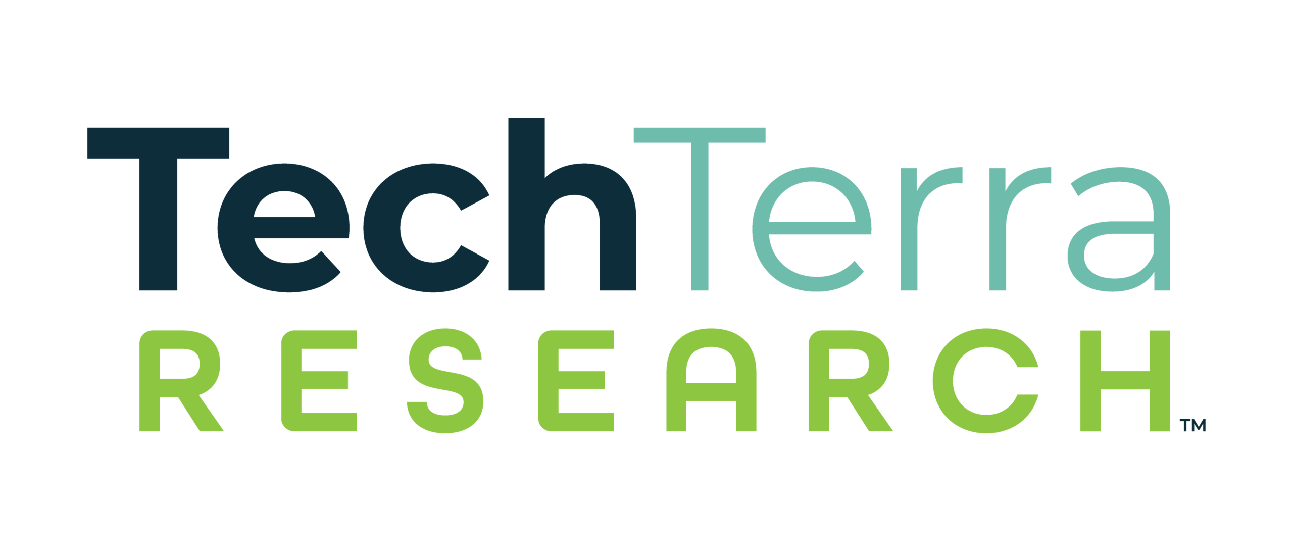 TechTerra Research logo with "Tech" in bold navy and "Terra" in lighter teal above RESEARCH in widely spaced green capital letters.